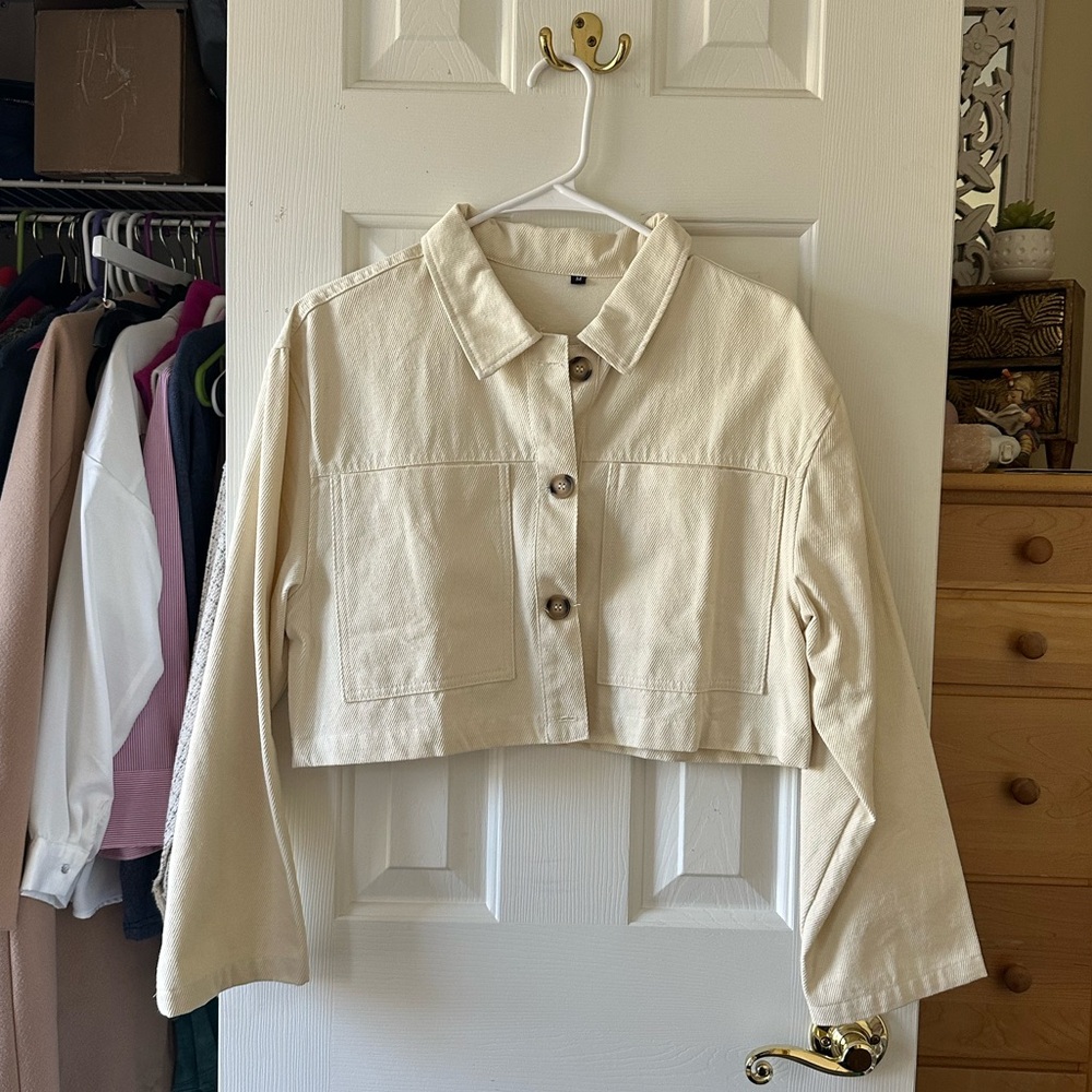 White Cropped Jacket
